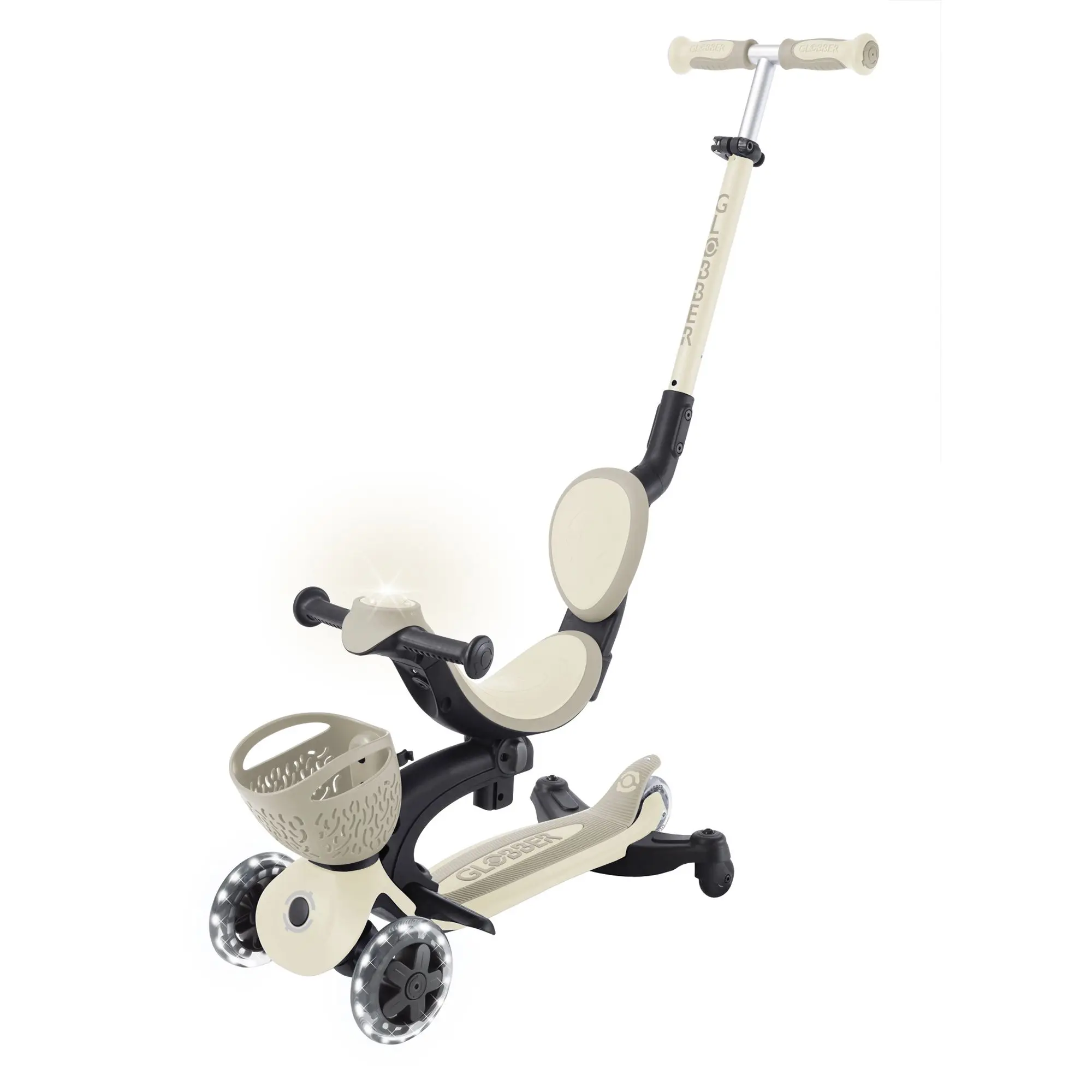 Trottinette évolutive Taupe 3-en-1 GO•UP BABY LIGHTS 360