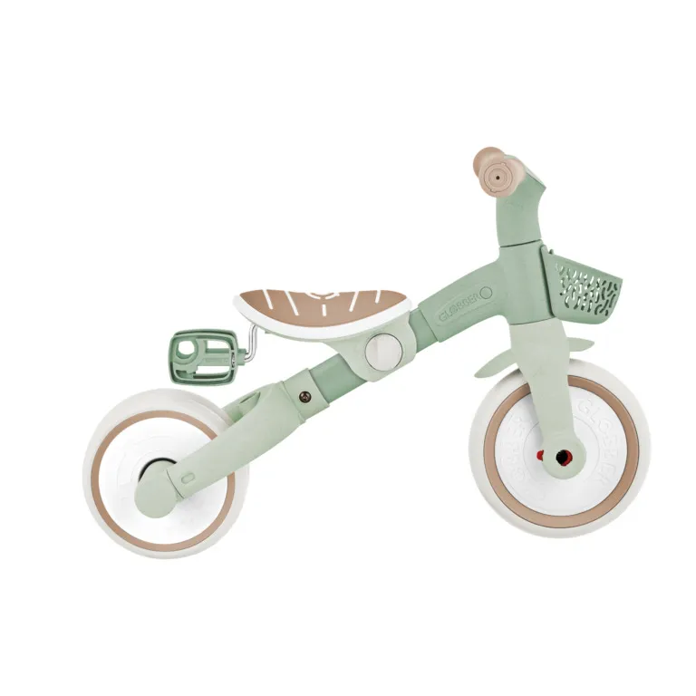 Globber VEGB0000738 109 10 Tricycle D’apprentissage 3en1 Plus Ecologic Sauge 12m+