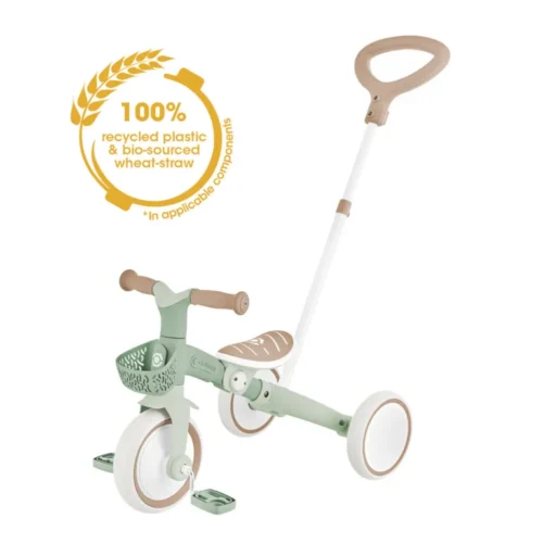 Globber VEGB0000738 109 1 Tricycle D’apprentissage 3en1 Plus Ecologic Sauge 12m+