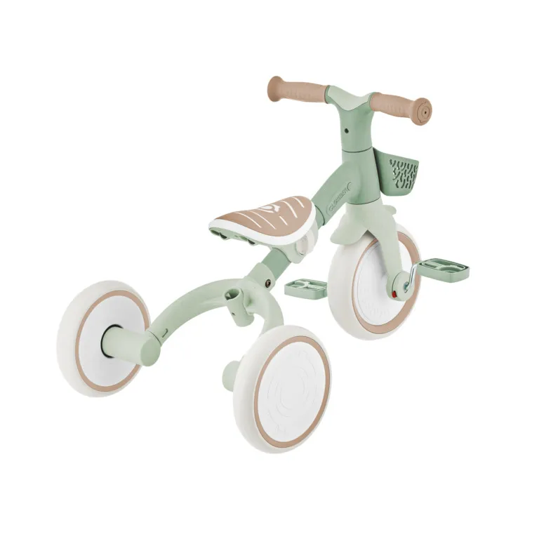 Globber VEGB0000738 109 5 Tricycle D’apprentissage 3en1 Plus Ecologic Sauge 12m+
