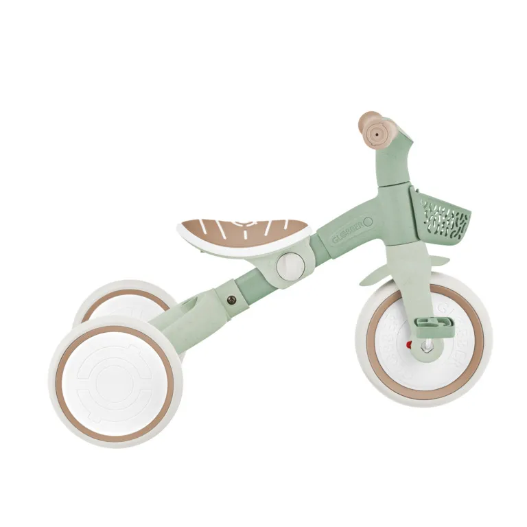 Globber VEGB0000738 109 9 Tricycle D’apprentissage 3en1 Plus Ecologic Sauge 12m+