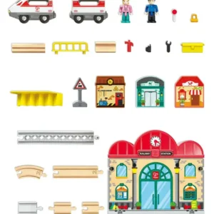 Hape E3877 4 Gare Ferroviaire Portable