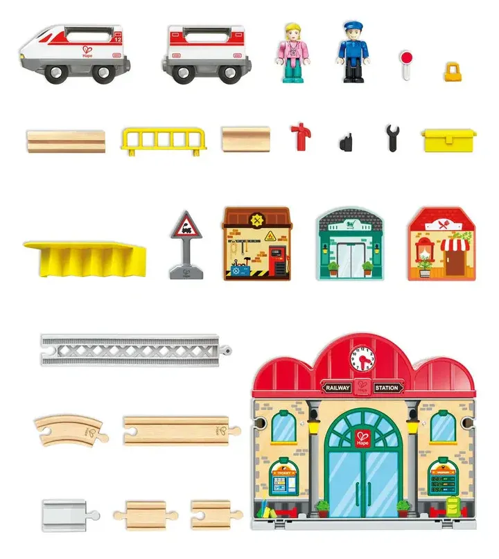 Hape E3877 4 Gare Ferroviaire Portable