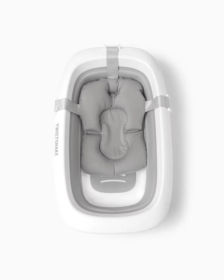 Twistshake 78996 1 Luxury Bath Kit Gris – Baignoire Pliable Pour Bébé Avec Coussin +rince cheveux Et Jouets De Bain