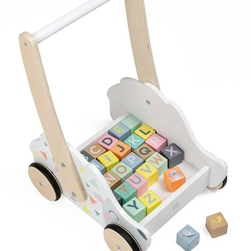 Eurekakids 691838954 2 Trotteur En Bois Avec Blocs 18m+