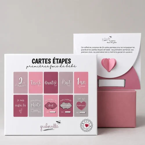 Gribouille carr 26 1 Cartes Étapes Premières Fois De Bébé