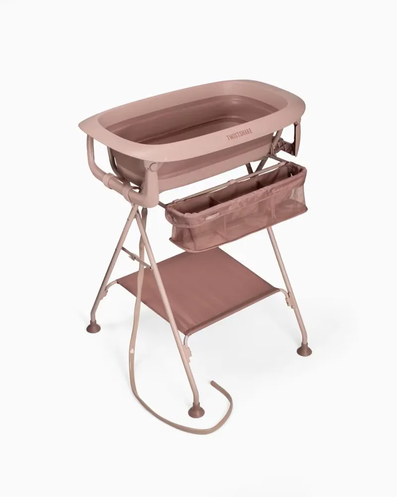 Twistshake 79262 79725 10 Pack De Luxe Baignoire Rose Pliable Pour Bébé Avec Support+coussin+rince cheveux+jouets De Bain 0m+