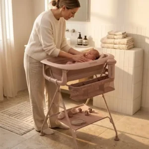 Twistshake 79262 79725 11 Pack De Luxe Baignoire Rose Pliable Pour Bébé Avec Support+coussin+rince cheveux+jouets De Bain 0m+