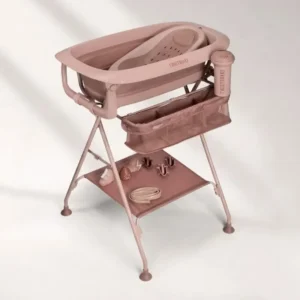 Twistshake 79262 79725 1 Pack De Luxe Baignoire Rose Pliable Pour Bébé Avec Support+coussin+rince cheveux+jouets De Bain 0m+