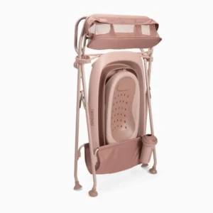 Twistshake 79262 79725 4 Pack De Luxe Baignoire Rose Pliable Pour Bébé Avec Support+coussin+rince cheveux+jouets De Bain 0m+