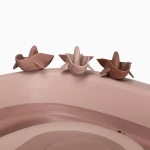 Twistshake 79262 4 Kit Deluxe Baignoire Rose Pliable Pour Bébé Avec Coussin+rince cheveux+jouets De Bain 0m+