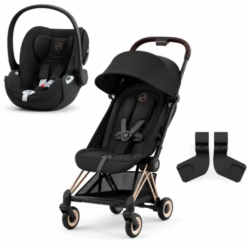 Cybex 523000219 522004245 522004125 1 Pack Coya Rosegold Sepia Black + Adaptateur + Cloud T I size Black
