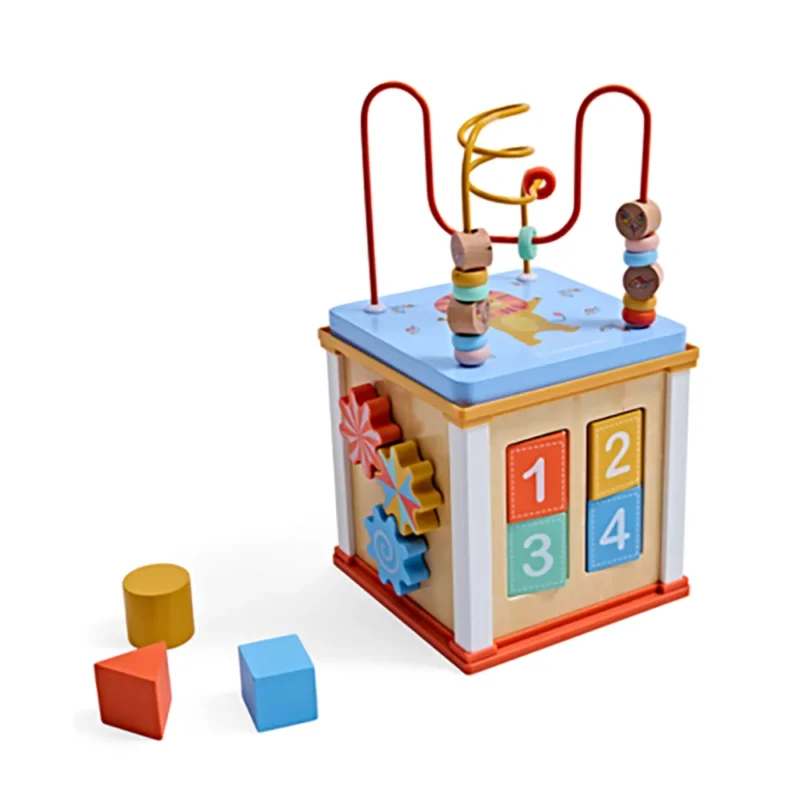 Eurekakids 69180545 1 Little Activity Cube Wild en Bois