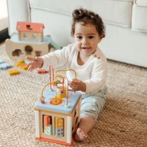 Eurekakids 69180545 3 Little Activity Cube Wild en Bois