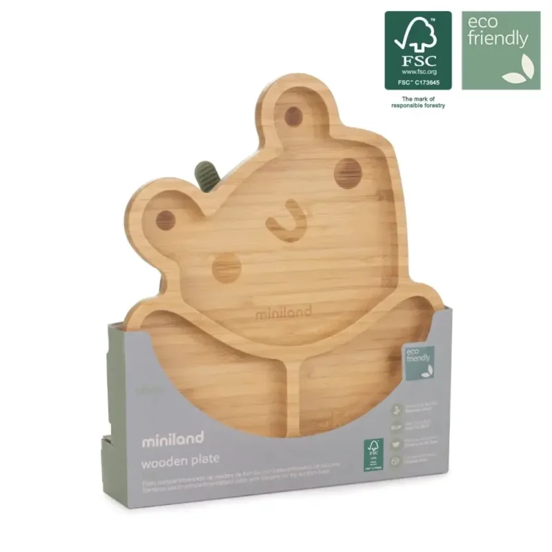 Miniland ML 889472 1 Assiette en Bois Grenouille Miniland ML 889472 1 Assiette en Bois Grenouille